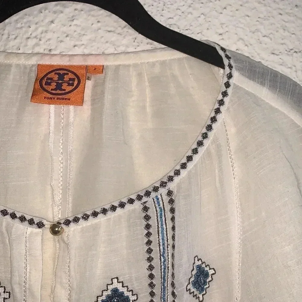 Tory Burch Lucille Beaded Embroidered Size 2